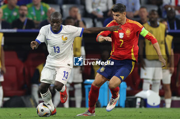 2024-07-09 - Munich , Germany 09.07.2024: N'Golo Kante of France, Alvaro Morata of Spain during the UEFA EURO 2024 semi-finals, football match between Spain vs France at Munich Football Allianz Arena - UEFA EURO 2024 - SEMIFINALS - SPAIN VS FRANCE  - UEFA EUROPEAN - SOCCER