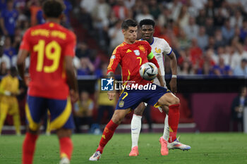 2024-07-09 - Munich , Germany 09.07.2024: Alvaro Morata of Spain, Aurelien Tchouameni of France \during the UEFA EURO 2024 semi-finals, football match between Spain vs France at Munich Football Allianz Arena - UEFA EURO 2024 - SEMIFINALS - SPAIN VS FRANCE  - UEFA EUROPEAN - SOCCER