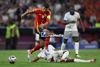 2024-07-09 - Munich , Germany 09.07.2024: Alvaro Morata of Spain, Aurelien Tchouameni of France \during the UEFA EURO 2024 semi-finals, football match between Spain vs France at Munich Football Allianz Arena - UEFA EURO 2024 - SEMIFINALS - SPAIN VS FRANCE  - UEFA EUROPEAN - SOCCER