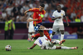 2024-07-09 - Munich , Germany 09.07.2024: Alvaro Morata of Spain, Aurelien Tchouameni of France \during the UEFA EURO 2024 semi-finals, football match between Spain vs France at Munich Football Allianz Arena - UEFA EURO 2024 - SEMIFINALS - SPAIN VS FRANCE  - UEFA EUROPEAN - SOCCER