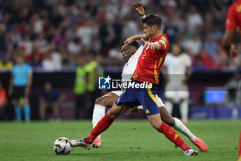 2024-07-09 - Munich , Germany 09.07.2024: Alvaro Morata of Spain, Aurelien Tchouameni of France \during the UEFA EURO 2024 semi-finals, football match between Spain vs France at Munich Football Allianz Arena - UEFA EURO 2024 - SEMIFINALS - SPAIN VS FRANCE  - UEFA EUROPEAN - SOCCER