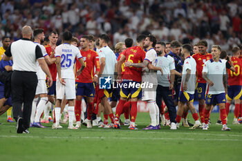 2024-07-09 - Munich , Germany 09.07.2024: Spain players celebrate victory at end of the UEFA EURO 2024 semi-finals, football match between Spain vs France at Munich Football Allianz Arena - UEFA EURO 2024 - SEMIFINALS - SPAIN VS FRANCE  - UEFA EUROPEAN - SOCCER