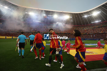 2024-07-09 - Munich , Germany 09.07.2024: Spain, Marc Cucurella of Spain, enters the field for the opening ceremony before the UEFA EURO 2024 semi-finals, football match between Spain vs France at Munich Football Allianz Arena - UEFA EURO 2024 - SEMIFINALS - SPAIN VS FRANCE  - UEFA EUROPEAN - SOCCER