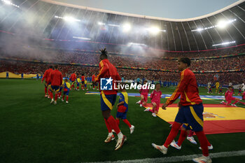 2024-07-09 - Munich , Germany 09.07.2024: Spain, Lamine Yamal of Spain, enters the field for the opening ceremony before the UEFA EURO 2024 semi-finals, football match between Spain vs France at Munich Football Allianz Arena - UEFA EURO 2024 - SEMIFINALS - SPAIN VS FRANCE  - UEFA EUROPEAN - SOCCER