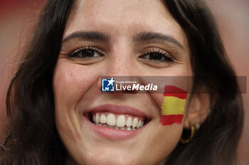 2024-07-09 - Munich , Germany 09.07.2024: Face Spanish fans girl during the UEFA EURO 2024 semi-finals, football match between Spain vs France at Munich Football Allianz Arena - UEFA EURO 2024 - SEMIFINALS - SPAIN VS FRANCE  - UEFA EUROPEAN - SOCCER