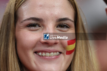 2024-07-09 - Munich , Germany 09.07.2024: Face Spanish fans girl during the UEFA EURO 2024 semi-finals, football match between Spain vs France at Munich Football Allianz Arena - UEFA EURO 2024 - SEMIFINALS - SPAIN VS FRANCE  - UEFA EUROPEAN - SOCCER