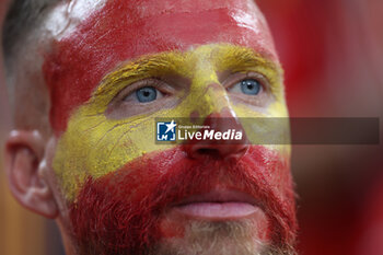 2024-07-09 - Munich , Germany 09.07.2024: Face Spanish fans color during the UEFA EURO 2024 semi-finals, football match between Spain vs France at Munich Football Allianz Arena - UEFA EURO 2024 - SEMIFINALS - SPAIN VS FRANCE  - UEFA EUROPEAN - SOCCER