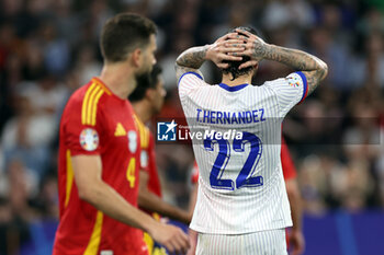 2024-07-09 - Munich , Germany 09.07.2024: Theo Hernandez of France during the UEFA EURO 2024 semi-finals, football match between Spain vs France at Munich Football Allianz Arena - UEFA EURO 2024 - SEMIFINALS - SPAIN VS FRANCE  - UEFA EUROPEAN - SOCCER