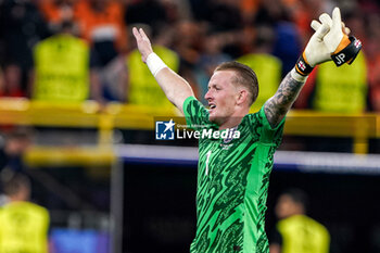 2024-07-10 - Jordan Pickford of England celebrates after the UEFA Euro 2024, Semi-finals football match between Netherlands and England on 10 July 2024 at Signal Iduna Park in Dortmund, Germany - FOOTBALL - EURO 2024 - 1/2 - NETHERLANDS V ENGLAND - UEFA EUROPEAN - SOCCER