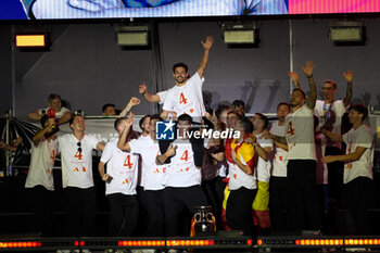 2024-07-15 - Spanish player Jesus Navas (C) seen celebrating with his teammates during the celebration of the Spanish national football team for the victory of the UEFA Euro 2024 title at Plaza de Cibeles on May 12, 2024 in Madrid, Spain. - SPAIN CELEBRATION UEFA EURO 2024 WIN - UEFA EUROPEAN - SOCCER