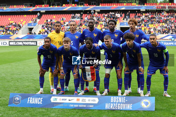 2024-09-10 - Guillaume Restes, Kilian Sildillia, Chrislain Matsima, Lucien Agoume, Hugo Etikite / Wilson Odobert, Johann Lepenant, Castello Lukeba, Quentin Merlin, Maghnes Akliouche, Enzo Millot (FRA) during the UEFA Under 21 Championship 2025, Qualifying, Group H football match between France and Bosnia and Herzegovina on 10 September 2024 at MMArena in Le Mans, France - FOOTBALL - UEFA U21 EURO 2025 - QUALIFYING - FRANCE V BOSNIA AND HERZEGOVINA - UEFA EUROPEAN - SOCCER