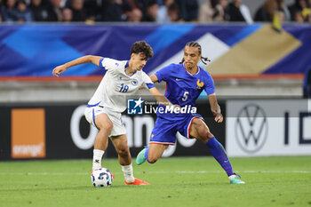 2024-09-10 - Kerim Alajbegovic (BOS), Kiliann Sildillia (FRA) during the UEFA Under 21 Championship 2025, Qualifying, Group H football match between France and Bosnia and Herzegovina on 10 September 2024 at MMArena in Le Mans, France - FOOTBALL - UEFA U21 EURO 2025 - QUALIFYING - FRANCE V BOSNIA AND HERZEGOVINA - UEFA EUROPEAN - SOCCER