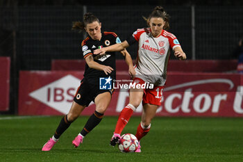 2024-01-24 - Emilie Haavi of A.S. Roma Women and Katharina Naschenweng of FC Bayern Munchen during the day 5 Group C of the UEFA Women's Champions League between A.S. Roma vs F.C. Bayern Munchen, 24 January 2024 at the Stadio Tre Fontane in Rome, Italy. - AS ROMA VS FC BAYERN MüNCHEN - UEFA CHAMPIONS LEAGUE WOMEN - SOCCER