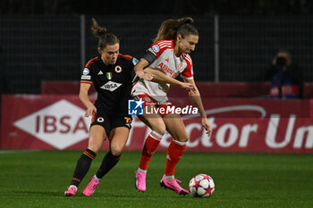 2024-01-24 - Emilie Haavi of A.S. Roma Women and Katharina Naschenweng of FC Bayern Munchen during the day 5 Group C of the UEFA Women's Champions League between A.S. Roma vs F.C. Bayern Munchen, 24 January 2024 at the Stadio Tre Fontane in Rome, Italy. - AS ROMA VS FC BAYERN MüNCHEN - UEFA CHAMPIONS LEAGUE WOMEN - SOCCER