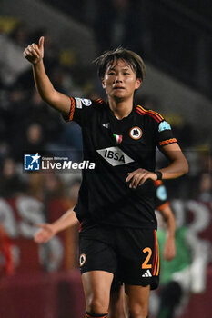 2024-01-24 - Moeka Minami of A.S. Roma Women during the day 5 Group C of the UEFA Women's Champions League between A.S. Roma vs F.C. Bayern Munchen, 24 January 2024 at the Stadio Tre Fontane in Rome, Italy. - AS ROMA VS FC BAYERN MüNCHEN - UEFA CHAMPIONS LEAGUE WOMEN - SOCCER