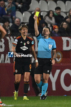 2024-01-24 - Valentina Giacinti of A.S. Roma Women and Referee Frida Klarlund (DEN) during the day 5 Group C of the UEFA Women's Champions League between A.S. Roma vs F.C. Bayern Munchen, 24 January 2024 at the Stadio Tre Fontane in Rome, Italy. - AS ROMA VS FC BAYERN MüNCHEN - UEFA CHAMPIONS LEAGUE WOMEN - SOCCER