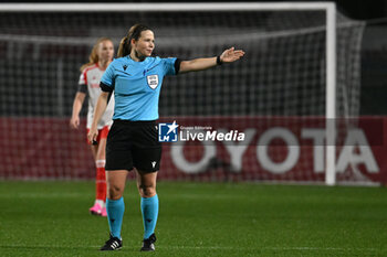 2024-01-24 - Referee Frida Klarlund (DEN) during the day 5 Group C of the UEFA Women's Champions League between A.S. Roma vs F.C. Bayern Munchen, 24 January 2024 at the Stadio Tre Fontane in Rome, Italy. - AS ROMA VS FC BAYERN MüNCHEN - UEFA CHAMPIONS LEAGUE WOMEN - SOCCER
