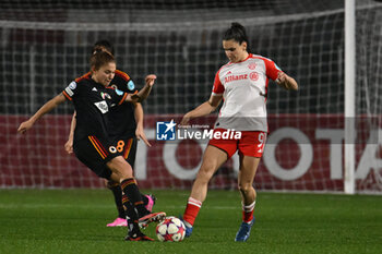2024-01-24 - Manuela Giugliano of A.S. Roma Women and Jovana Damnjanovic of FC Bayern Munchen during the day 5 Group C of the UEFA Women's Champions League between A.S. Roma vs F.C. Bayern Munchen, 24 January 2024 at the Stadio Tre Fontane in Rome, Italy. - AS ROMA VS FC BAYERN MüNCHEN - UEFA CHAMPIONS LEAGUE WOMEN - SOCCER