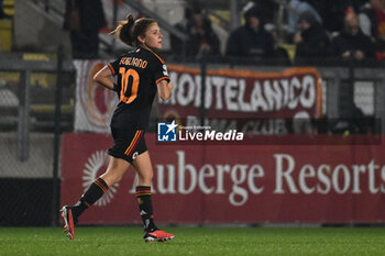 2024-01-24 - Manuela Giugliano of A.S. Roma Women celebrates after scoring 2-1 during the day 5 Group C of the UEFA Women's Champions League between A.S. Roma vs F.C. Bayern Munchen, 24 January 2024 at the Stadio Tre Fontane in Rome, Italy. - AS ROMA VS FC BAYERN MüNCHEN - UEFA CHAMPIONS LEAGUE WOMEN - SOCCER