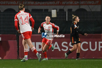 2024-01-24 - Lea Schuller of FC Bayern Munchen celebrates after scoring 2-2 during the day 5 Group C of the UEFA Women's Champions League between A.S. Roma vs F.C. Bayern Munchen, 24 January 2024 at the Stadio Tre Fontane in Rome, Italy. - AS ROMA VS FC BAYERN MüNCHEN - UEFA CHAMPIONS LEAGUE WOMEN - SOCCER