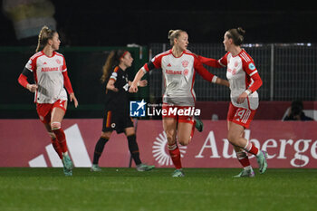 2024-01-24 - Lea Schuller of FC Bayern Munchen celebrates after scoring 2-2 during the day 5 Group C of the UEFA Women's Champions League between A.S. Roma vs F.C. Bayern Munchen, 24 January 2024 at the Stadio Tre Fontane in Rome, Italy. - AS ROMA VS FC BAYERN MüNCHEN - UEFA CHAMPIONS LEAGUE WOMEN - SOCCER