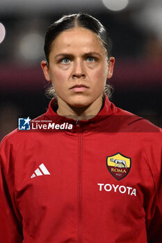 2024-01-24 - Laura Feiersinger of A.S. Roma Women during the day 5 Group C of the UEFA Women's Champions League between A.S. Roma vs F.C. Bayern Munchen, 24 January 2024 at the Stadio Tre Fontane in Rome, Italy. - AS ROMA VS FC BAYERN MüNCHEN - UEFA CHAMPIONS LEAGUE WOMEN - SOCCER
