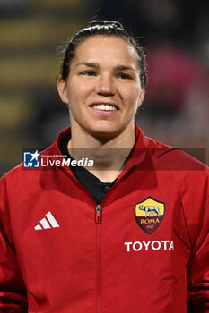 2024-01-24 - Elena Linari of A.S. Roma Women during the day 5 Group C of the UEFA Women's Champions League between A.S. Roma vs F.C. Bayern Munchen, 24 January 2024 at the Stadio Tre Fontane in Rome, Italy. - AS ROMA VS FC BAYERN MüNCHEN - UEFA CHAMPIONS LEAGUE WOMEN - SOCCER