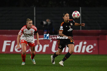 2024-01-24 - Georgia Stanway of FC Bayern Munchen and Laura Feiersinger of A.S. Roma Women during the day 5 Group C of the UEFA Women's Champions League between A.S. Roma vs F.C. Bayern Munchen, 24 January 2024 at the Stadio Tre Fontane in Rome, Italy. - AS ROMA VS FC BAYERN MüNCHEN - UEFA CHAMPIONS LEAGUE WOMEN - SOCCER