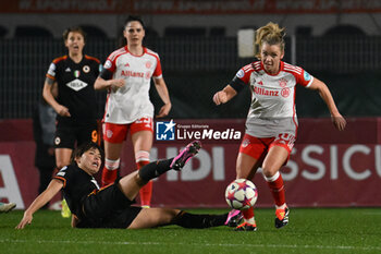2024-01-24 - Saki Kumagai of A.S. Roma Women and Linda Dallmann of FC Bayern Munchen during the day 5 Group C of the UEFA Women's Champions League between A.S. Roma vs F.C. Bayern Munchen, 24 January 2024 at the Stadio Tre Fontane in Rome, Italy. - AS ROMA VS FC BAYERN MüNCHEN - UEFA CHAMPIONS LEAGUE WOMEN - SOCCER