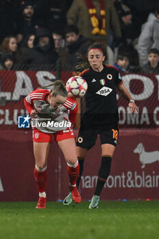 2024-01-24 - Franziska Kett of FC Bayern Munchen and Benedetta Glionna of A.S. Roma Women during the day 5 Group C of the UEFA Women's Champions League between A.S. Roma vs F.C. Bayern Munchen, 24 January 2024 at the Stadio Tre Fontane in Rome, Italy. - AS ROMA VS FC BAYERN MüNCHEN - UEFA CHAMPIONS LEAGUE WOMEN - SOCCER