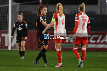 2024-01-24 - Glodis Viggosdottir FC Bayern Munchen and Benedetta Glionna of A.S. Roma Women during the day 5 Group C of the UEFA Women's Champions League between A.S. Roma vs F.C. Bayern Munchen, 24 January 2024 at the Stadio Tre Fontane in Rome, Italy. - AS ROMA VS FC BAYERN MüNCHEN - UEFA CHAMPIONS LEAGUE WOMEN - SOCCER