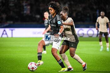2024-01-24 - Lily Isabella YOHANNES of Amsterdam and Sandy BALTIMORE of PSG during the UEFA Women's Champions League, Group C football match between Paris Saint-Germain and AFC Ajax on January 24, 2024 at Parc des Princes stadium in Paris, France - FOOTBALL - WOMEN'S CHAMPIONS LEAGUE - PARIS SG V AJAX - UEFA CHAMPIONS LEAGUE WOMEN - SOCCER