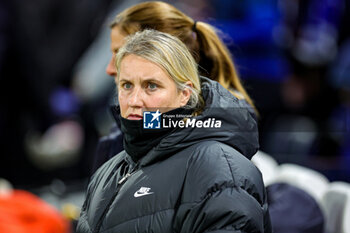 2024-01-25 - Emma Hayes Manager of Chelsea during the UEFA Women's Champions League, Group D football match between Chelsea and Real Madrid on 24 January 2024 at Stamford Bridge in London, England - FOOTBALL - WOMEN'S CHAMPIONS LEAGUE - CHELSEA V REAL MADRID - UEFA CHAMPIONS LEAGUE WOMEN - SOCCER