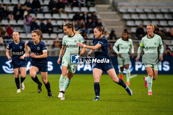 2024-01-30 - Jelena Cankovic of Chelsea and Margaux Le Mouel of Paris FC fight for the ball during the UEFA Women's Champions League, Group D football match between Paris FC and Chelsea on January 30, 2024 at Sebastien Charlety stadium in Paris, France - FOOTBALL - WOMEN'S CHAMPIONS LEAGUE - PARIS FC V CHELSEA - UEFA CHAMPIONS LEAGUE WOMEN - SOCCER