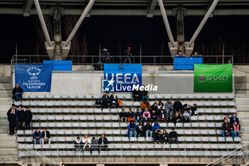 2024-01-30 - The stadium ahead of the UEFA Women's Champions League, Group D football match between Paris FC and Chelsea on January 30, 2024 at Sebastien Charlety stadium in Paris, France - FOOTBALL - WOMEN'S CHAMPIONS LEAGUE - PARIS FC V CHELSEA - UEFA CHAMPIONS LEAGUE WOMEN - SOCCER