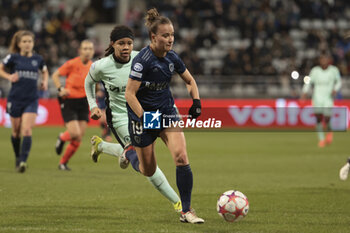 2024-01-30 - Thea Greboval of Paris FC, Mia Fishel of Chelsea during the UEFA Women's Champions League, Group D football match between Paris FC and Chelsea on January 30, 2024 at Sebastien Charlety stadium in Paris, France - FOOTBALL - WOMEN'S CHAMPIONS LEAGUE - PARIS FC V CHELSEA - UEFA CHAMPIONS LEAGUE WOMEN - SOCCER