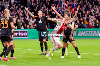 2024-01-30 - Jonna van de Velde of AFC Ajax celebrates after the own goal of Zara Kramzar of AS Roma during the UEFA Women's Champions League, Group C football match between AFC Ajax and AS Roma on January 30, 2024 at Sportpark De Toekomst in Amsterdam-Duivendrecht, Netherlands - FOOTBALL - WOMEN'S CHAMPIONS LEAGUE - AJAX V AS ROMA - UEFA CHAMPIONS LEAGUE WOMEN - SOCCER