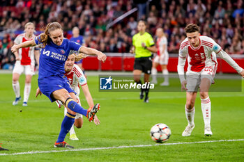 2024-03-19 - Guro Reiten of Chelsea shoots during the UEFA Women's Champions League, Quarter-finals, 1st leg football match between AFC Ajax and Chelsea FC on March 19, 2024 at Johan Cruijff ArenA in Amsterdam, Netherlands - FOOTBALL - WOMEN'S CHAMPIONS LEAGUE - AJAX V CHELSEA - UEFA CHAMPIONS LEAGUE WOMEN - SOCCER