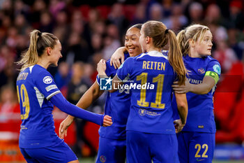 2024-03-19 - Lauren James of Chelsea celebrates after scoring her sides first goal with Guro Reiten, Johanna Rytting Kaneryd and Erin Cuthbert during the UEFA Women's Champions League, Quarter-finals, 1st leg football match between AFC Ajax and Chelsea FC on March 19, 2024 at Johan Cruijff ArenA in Amsterdam, Netherlands - FOOTBALL - WOMEN'S CHAMPIONS LEAGUE - AJAX V CHELSEA - UEFA CHAMPIONS LEAGUE WOMEN - SOCCER