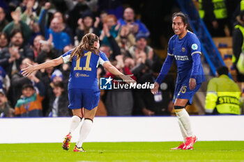 2024-03-27 - Chelsea's Mayra Ramirez (35) celebrates her goal 1-0 with Guro Reiten during the UEFA Women's Champions League, Quarter-finals, 2nd leg football match between Chelsea FC and AFC Ajax on 27 March 2024 at Stamford Bridge in London, England - FOOTBALL - WOMEN'S CHAMPIONS LEAGUE - CHELSEA V AJAX - UEFA CHAMPIONS LEAGUE WOMEN - SOCCER
