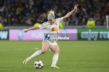 2024-03-27 - Ellie Carpenter of Lyon during the UEFA Women's Champions League, Quarter-finals, 2nd leg football match between Olympique Lyonnais and SL Benfica on March 27, 2024 at Groupama stadium in Decines-Charpieu near Lyon, France - FOOTBALL - WOMEN'S CHAMPIONS LEAGUE - LYON V BENFICA - UEFA CHAMPIONS LEAGUE WOMEN - SOCCER