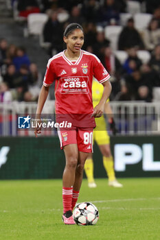 2024-03-27 - Lais ARAUJO of Benfica during the UEFA Women's Champions League, Quarter-finals, 2nd leg football match between Olympique Lyonnais and SL Benfica on March 27, 2024 at Groupama stadium in Decines-Charpieu near Lyon, France - FOOTBALL - WOMEN'S CHAMPIONS LEAGUE - LYON V BENFICA - UEFA CHAMPIONS LEAGUE WOMEN - SOCCER