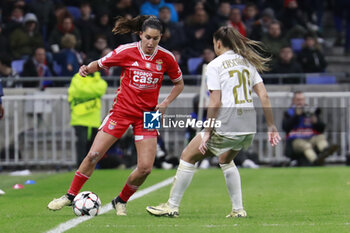2024-03-27 - Francisca NAZARETH of Benfica and Delphine CASCARINO of Lyon during the UEFA Women's Champions League, Quarter-finals, 2nd leg football match between Olympique Lyonnais and SL Benfica on March 27, 2024 at Groupama stadium in Decines-Charpieu near Lyon, France - FOOTBALL - WOMEN'S CHAMPIONS LEAGUE - LYON V BENFICA - UEFA CHAMPIONS LEAGUE WOMEN - SOCCER