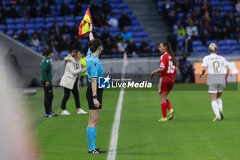 2024-03-27 - Illustration of Referee during the UEFA Women's Champions League, Quarter-finals, 2nd leg football match between Olympique Lyonnais and SL Benfica on March 27, 2024 at Groupama stadium in Decines-Charpieu near Lyon, France - FOOTBALL - WOMEN'S CHAMPIONS LEAGUE - LYON V BENFICA - UEFA CHAMPIONS LEAGUE WOMEN - SOCCER