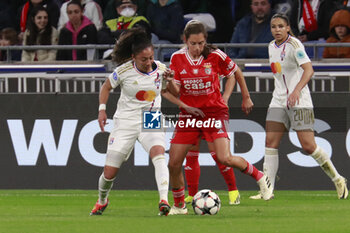 2024-03-27 - Andreia FARIA of Benfica and Selma BACHA of Lyon during the UEFA Women's Champions League, Quarter-finals, 2nd leg football match between Olympique Lyonnais and SL Benfica on March 27, 2024 at Groupama stadium in Decines-Charpieu near Lyon, France - FOOTBALL - WOMEN'S CHAMPIONS LEAGUE - LYON V BENFICA - UEFA CHAMPIONS LEAGUE WOMEN - SOCCER