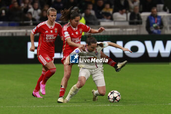2024-03-27 - Sara DABRITZ of Lyon and Francisca NAZARETH of Benfica during the UEFA Women's Champions League, Quarter-finals, 2nd leg football match between Olympique Lyonnais and SL Benfica on March 27, 2024 at Groupama stadium in Decines-Charpieu near Lyon, France - FOOTBALL - WOMEN'S CHAMPIONS LEAGUE - LYON V BENFICA - UEFA CHAMPIONS LEAGUE WOMEN - SOCCER