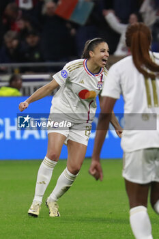 2024-03-27 - Delphine CASCARINO of Lyon celebrate scoring the goal during the UEFA Women's Champions League, Quarter-finals, 2nd leg football match between Olympique Lyonnais and SL Benfica on March 27, 2024 at Groupama stadium in Decines-Charpieu near Lyon, France - FOOTBALL - WOMEN'S CHAMPIONS LEAGUE - LYON V BENFICA - UEFA CHAMPIONS LEAGUE WOMEN - SOCCER
