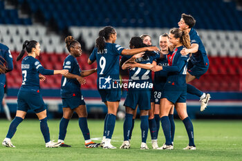 2024-03-28 - Jackie GROENEN of PSG celebrating her goal with teammates during the UEFA Women's Champions League, Quarter-finals, 2nd leg football match between Paris Saint-Germain and BK Hacken on March 28, 2024 at Parc des Princes stadium in Paris, France - FOOTBALL - WOMEN'S CHAMPIONS LEAGUE - PARIS SG V BK HACKEN - UEFA CHAMPIONS LEAGUE WOMEN - SOCCER