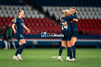 2024-03-28 - Korbin ALBERT and Eva GAETINO and Jade LE GUILLY of PSG during the UEFA Women's Champions League, Quarter-finals, 2nd leg football match between Paris Saint-Germain and BK Hacken on March 28, 2024 at Parc des Princes stadium in Paris, France - FOOTBALL - WOMEN'S CHAMPIONS LEAGUE - PARIS SG V BK HACKEN - UEFA CHAMPIONS LEAGUE WOMEN - SOCCER