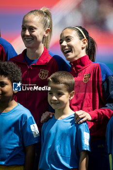 2024-04-20 - Keira Walsh (FC Barcelona) and Aitana Bonmati (FC Barcelona) smiles during a Women's UEFA Champions League first-leg semifinal match between FC Barcelona and Chelsea Women at Estadi Olimpic Lluis Companys, in Barcelona, ,Spain on April 20, 2024. Photo by Felipe Mondino - WUCL SEMIFINAL 1º LEG - FC BARCELONA - CHELSEA WOMEN - UEFA CHAMPIONS LEAGUE WOMEN - SOCCER